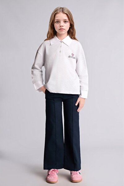 DeFacto Girl's Canvas Trousers H9665A8/Nv253 Navy