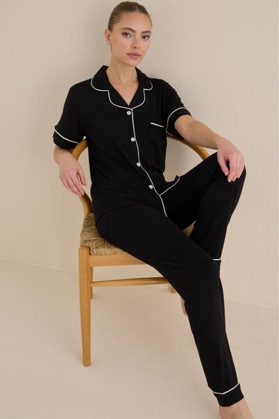 SEAMLIFE HOMEWEAR Luxury Jacket Collar Pajama Set