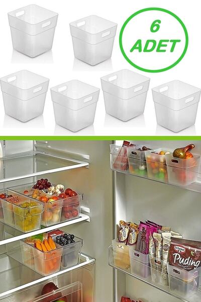 MİMOZA PARK 6 Pieces Refrigerator Door Organizer, 6-Piece Refrigerator Organi...