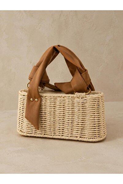 Luminos Butik Μπεζ Ψάθινη Τσάντα CNT1148
