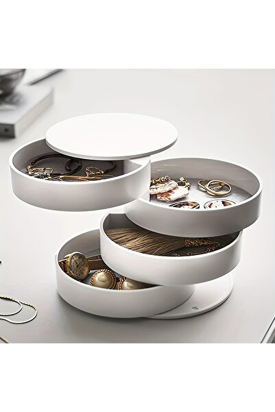 Choice1 WHITE Multi-Layer Desktop Organizer with Lid - Perfect for Jewelry, M...