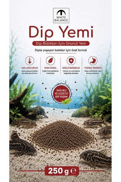 White Balance Dip Balıkları İçin Granül Yem 250 gr Hızlı Batan Premium Dip Ye...