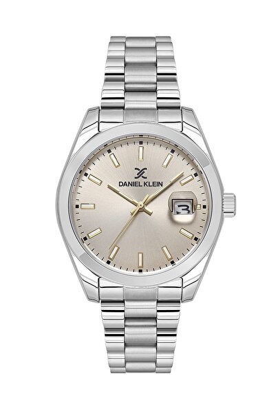 Daniel Klein Men's Wristwatch with Beige Dial and Silver Color Strap, Gift Pa...