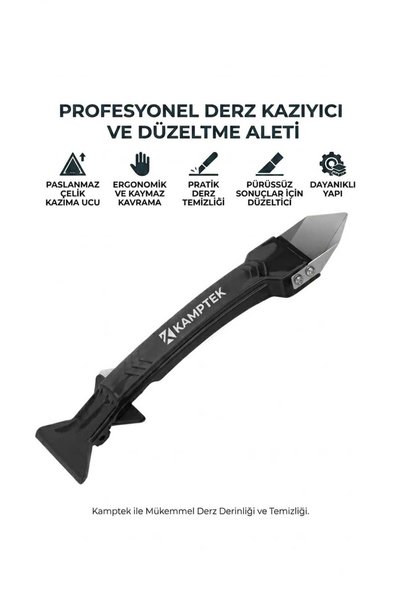 kamptek kamp teknolojisi Kamptek 3'ü 1 Arada Profesyonel Silikon Derz Kazıyıc...