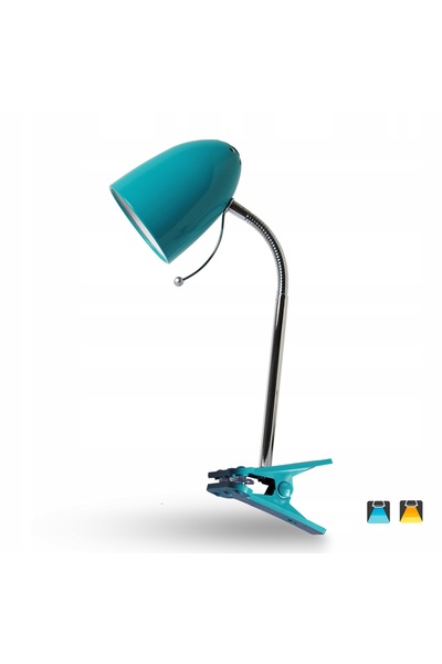 NO BRAND Lampă de birou cu clemă, albastră, cu montaj.