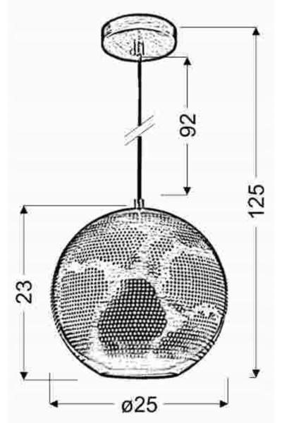 NO BRAND Lampă suspendată BENE cu 25 de bile, 1x60W E27, alb ajurat.