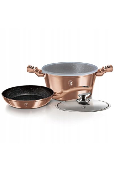 Berlinger Haus SET OALĂ 4,1L CU TIGĂN 24CM 4 PIESE AUR ROZ BH-6200