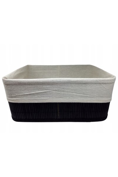NO BRAND Organizator coș din bambus cu căptușeală pentru depozitare 16x27x36 ...