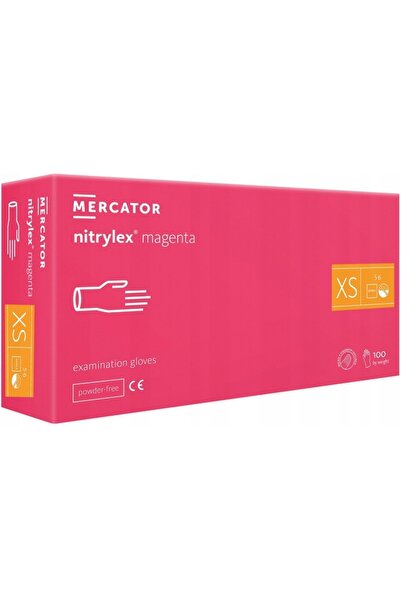Mercator Medical Mănuși din nitril 100 bucăți Nitrylex Magenta - 10 unități X...