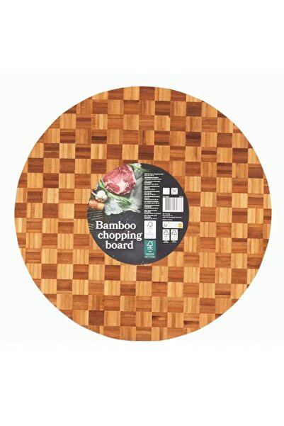NO BRAND TACA PATERA DESKA PENTRU TĂIAT ALIMENTE CIRCULARE, DIN BAMBUS, CU MÂ...