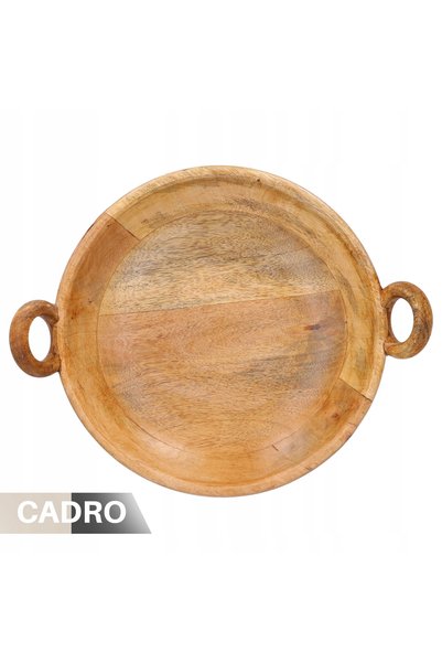 NO BRAND Bol din lemn pentru fructe și legume, bol decorativ de bucătărie, 35...