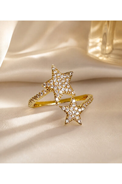 shop GOLD RENK AYARLANABİLİR YILDIZ YÜZÜK ÇELİK