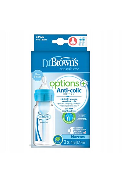 NO BRAND DWUPAK BROWN'S BIBEROANE ANTI-COLIC CU GÂT ÎNGUST OPTIONS+ 2x120ml