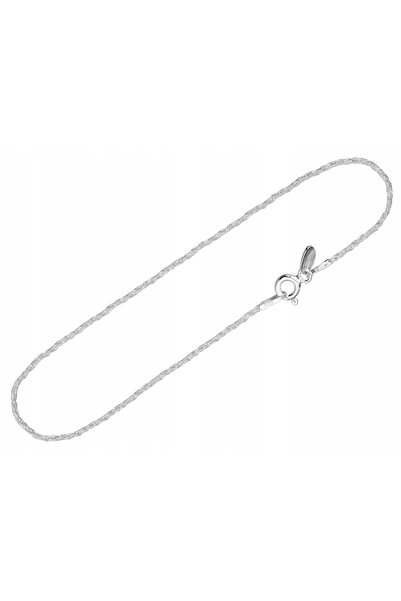 NO BRAND Lanț de mână coadă de vulpe argintie, 1,4mm, argint 925, torsadat, 21cm