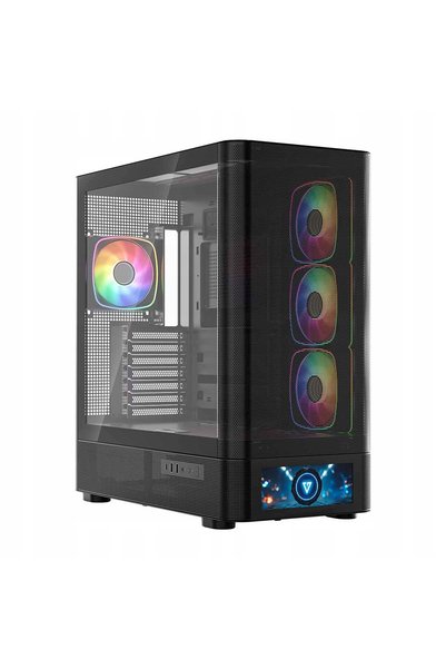 Modecom Carcasă Volcano AQ500 ARGB MIDI neagră