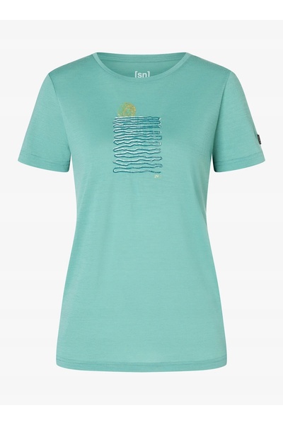 NO BRAND Tricou de damă Super. Tricou Sea Line - verde lagună/diverse S