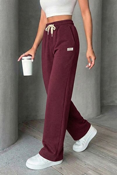 Mood Lab Beli Lastikli Cepli Kontrast Bağcık Detaylı Geniş Paça Eşofman Altı