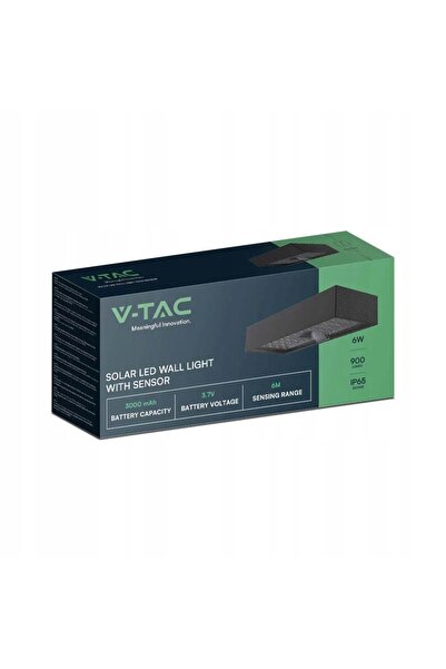 NO BRAND V-TAC Aplică solară de exterior, neagră, cu senzor de mișcare, IP65,...
