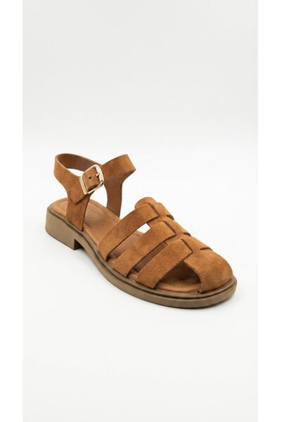 Ustalar Ayakkabı Çanta Tan Suede Women's Sandals 647.7004