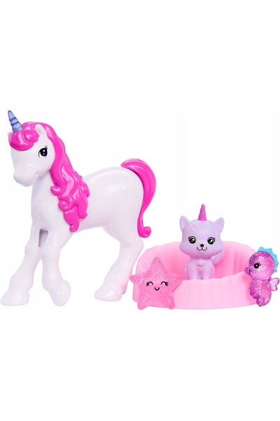 NO BRAND CALENDAR DE ADVENT PĂPUȘĂ CU PĂR ROZ 24 SURPRIZE ANIMALE UNICORN