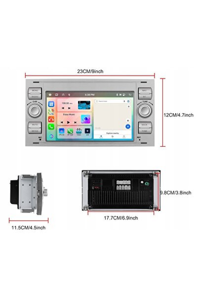 ALLNOEL Radio auto pentru FORD KUGA S-MAX C-MAX CARPLAY 6GB RDS GPS WIFI ANDROID