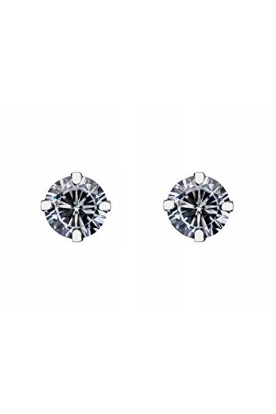 NO BRAND Cercei din argint cu zirconiu cubic, de damă, tip inel de 3mm, din a...