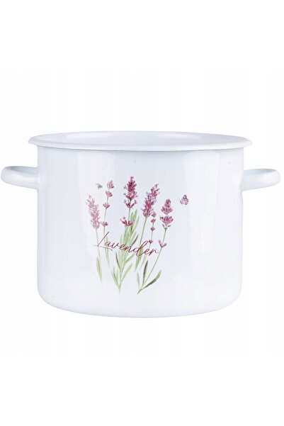 NO BRAND Oală emailată 22cm 5.5L Lawenda