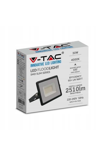 V-TAC Proiector LED Halogen Seria E de 30W, Negru