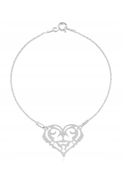 NO BRAND Brățară de argint HEART FOLK origami argint 925