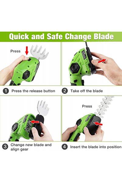 Workpro Trimmer pentru gard viu și iarbă 7.2V |   Reîncărcabil |   2 lame