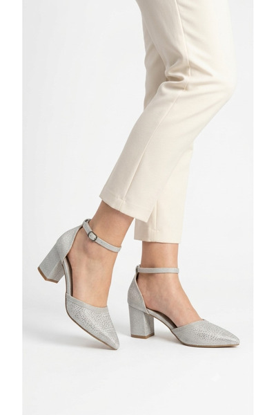 Ustalar Ayakkabı Çanta Silver Stone Women's Heeled Shoes 659.7071