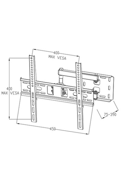 NO BRAND Suport TV Art Remart LCD/LED 22-55 inch 35KG AR-53 cu ajustare verti...