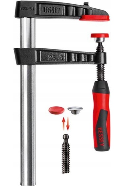 Bessey Clemă cu șurub 600x120mm din fontă ductilă, pentru șină de 35x11mm