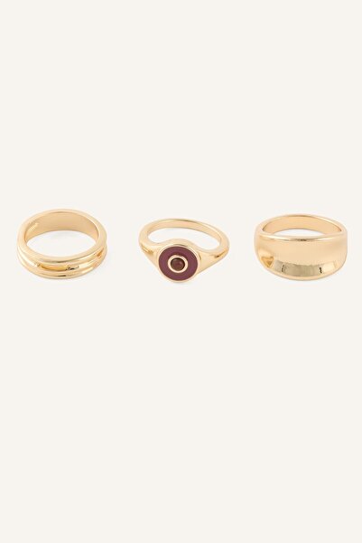 DeFacto Women's Different Shaped 3-Piece Ring Set I4296Axns