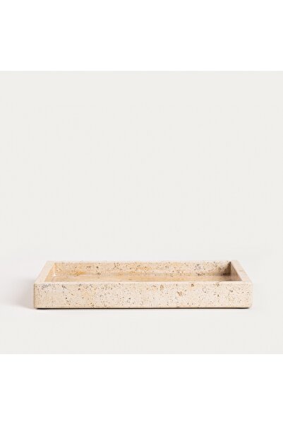 NO BRAND Tavă decorativă MARMURI din marmură bej 25x15x3 cm HOMLA