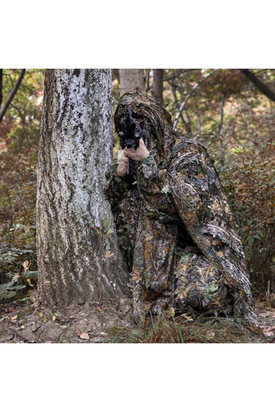 NO BRAND Costum Ghillie de camuflaj 3D pentru vânătoare și terenuri forestiere