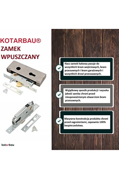 NO BRAND Zăvor cu cârlig încastrat pentru inserție F40, pentru poartă culisan...