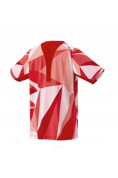 YONEX Tricou de tenis AO cu guler rotund, roșu, M
