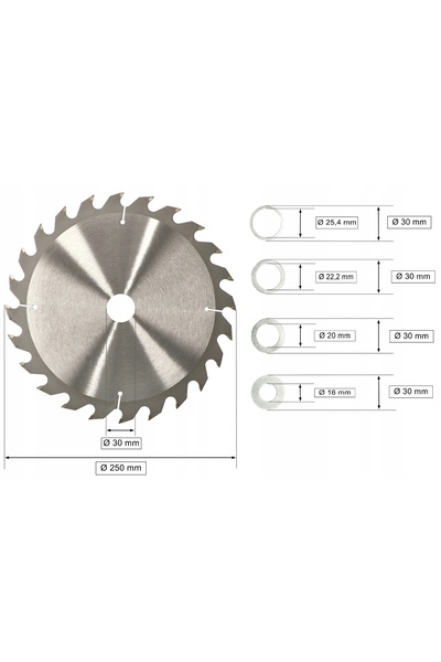 NO BRAND Lamă de ferăstrău circular pentru lemn de 250 mm, pentru prelucrarea...