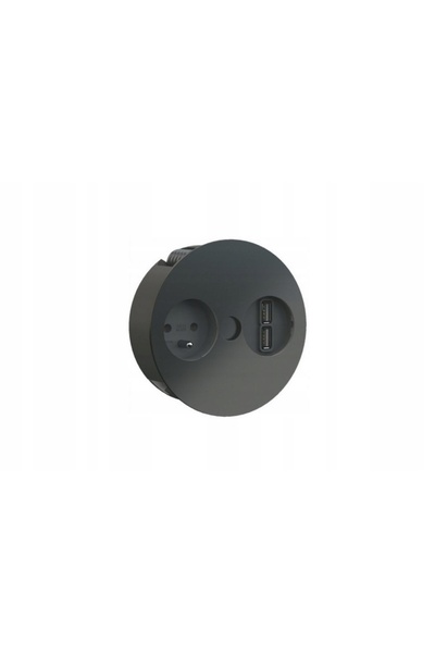 Bachmann Priză încastrată în blat TWIST 230V + 2xUSB, negru semi-mat