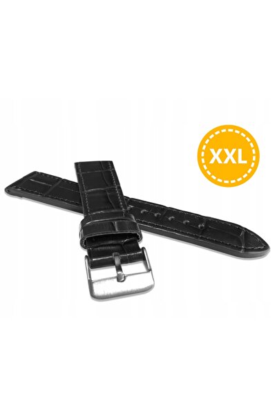 NO BRAND LAVVU Croco XXL LSJXB20 - 20mm - NEGRU - Curea de ceas din piele