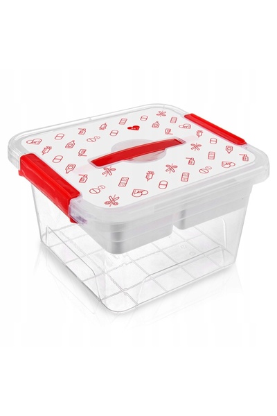 NO BRAND Container organizator pentru medicamente, mare, 8L