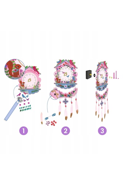 djeco Ceas DIY pentru artizanat, decorațiune tip pandantiv