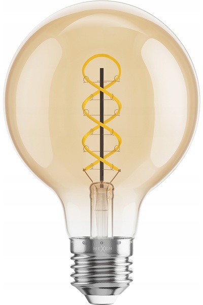 Mexen 10x Bec LED cu filament E27, lumină caldă, chihlimbar, 4W=25W, spirală