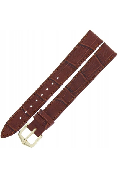 NO BRAND HIRSCH Duke L - 14mm - Maro Auriu - Curea de ceas din piele
