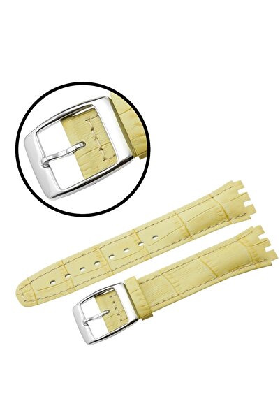 NO BRAND REDA 17 MM SWATCH curea bej crocodil, cusături bej