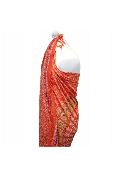 NO BRAND Sarong Mandala - roșu-portocaliu