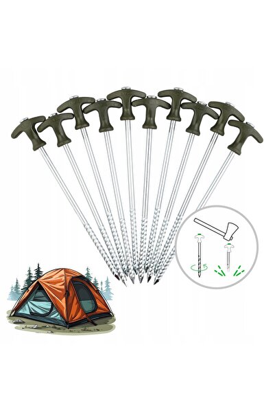 NO BRAND Zfish Set de țăruși pentru bivvy 25cm 10 bucăți