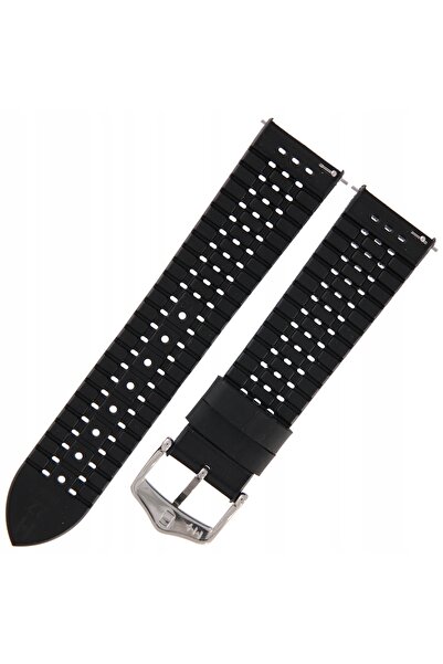 NO BRAND HIRSCH Nyad L - 22mm - NEGRU - Curea de ceas din cauciuc