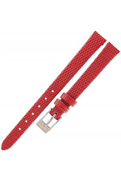 NO BRAND TEKLA J3 - 10mm - Lizard - ROȘU - Curea de ceas din piele